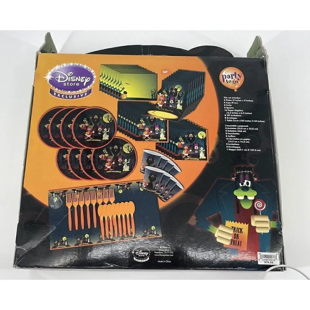 Disney Store Exclusive Halloween Party to Go Mickey Spooky Kit Decorations Set